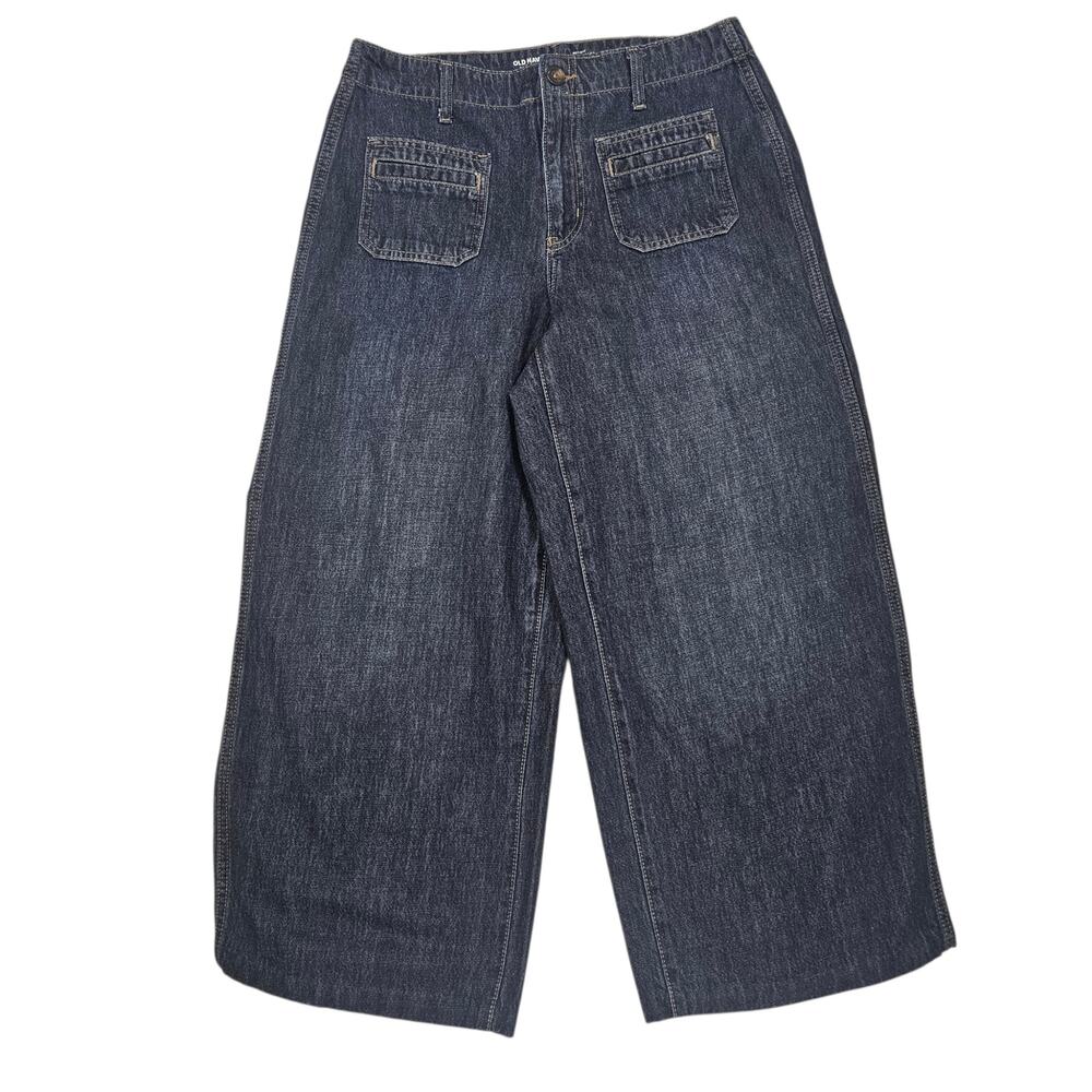 Old Navy Drapey Denim High-Rise Baggy Wide Leg Jeans Size 10